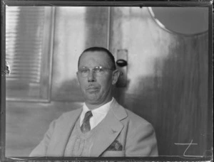 Portrait of P C Fisher, Pan American Airways San Francisco Office, location Whites Aviation Offices