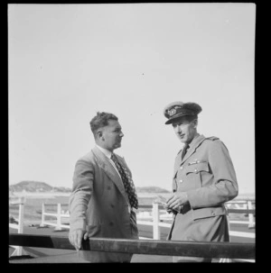 Flying Officer, F Simpson of BOAC and T E A Shepherd