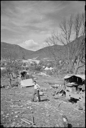General view of New Zealand camping area in the Volturno Valley, Italy, World War II - Photograph taken by George Kaye