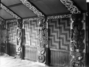 Interior of Kikopiri meeting house in the Horowhenua