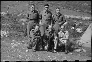 Group of officers at 6 NZ Field Ambulance in Italy, World War II - Photograph taken by George Bull