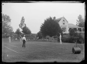 Tennis party at house of Colonel William Charles Lyon, in Hamilton