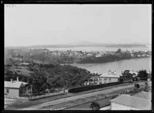 Part one of a two part panorama looking from Birkenhead, Auckland, to Northcote Point
