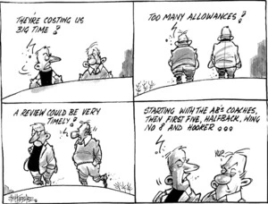 "They're costing us big time! Too many allowances!" "A review could be very timely!" "Starting with the AB's coaches, then the first five, halfback, wing, no 8 and hooker ..." 5 August 2009