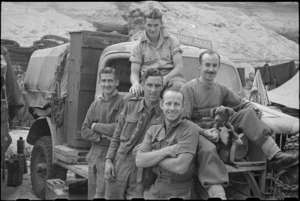 Group of NZ Provosts at Hove Supply Dump, Cassino area, Italy - Photograph taken by George Bull