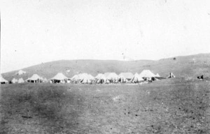 Distant view of a military camp on Limnos, Greece