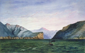 Welch, Joseph Sandell 1841-1918 :[Akaroa Harbour]. Entrance, Akaroa Harbour. [1870s]
