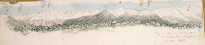 Haast, Johann Franz Julius von, 1822-1887: View from Maori settlement 1/4 mile south of Whataroa. 13 June 1865