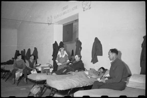 Patients in 2 NZ General Hospital, Caserta, Italy, entertained by programmes relayed over loud speaker system - Photograph taken by George Bull