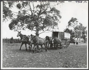 Bus for a Maori school on Matakana Island, Tauranga Harbour - Photograph taken by E Woollett