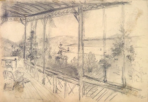 [Hodgkins, William Mathew] 1833-1898 :From the verandah, Waira [187-?]