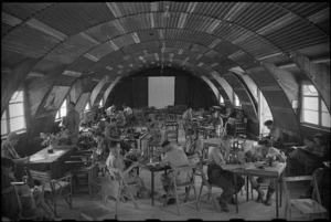 Interior of welfare centre at 1 NZ Convalescent Depot at Santo Spirito, Italy, World War II - Photograph taken by George Bull