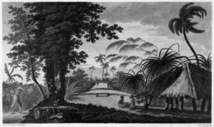 Hodges, William, 1744-1797 :Afia-too-ca ; a burying place in the Isle of Amsterdam / drawn from nature by W. Hodges ; engrav'd by W. Byrne. - London ; Strahan, 1777.