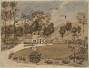 Heaphy, Charles 1820-1881 :[The home of Mr & Mrs William Bishop, Maitai Valley] [1844?]
