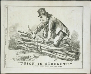 Artist unknown :Union is Strength. Melbourne Punch