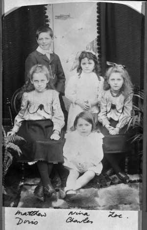 Children of Zoe and Charles Carter; shows Matthew, Doris, Nina, Charles and Zoe