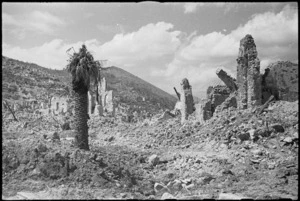 Scene of devastation in the town of Cassino when it fell to the Allied attack, Italy, World War II - Photograph taken by George Kaye