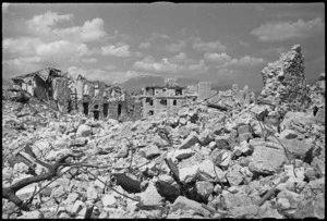 View of desolation seen by NZ troops after taking Cassino, Italy, World War II - Photograph taken by George Kaye