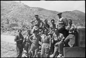 New Zealand tank recovery men on the job in Cassino, Italy, World War II - Photograph taken by George Kaye