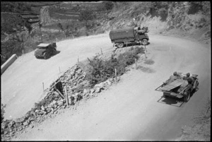 NZ drivers find winding hilly road in Cassino area, Italy, similar to some NZ roads - Photograph taken by George Kaye