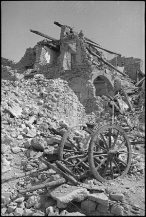 Ruins of town of Cassino, Italy, after its fall to the Allies in World War II - Photograph taken by George Kaye