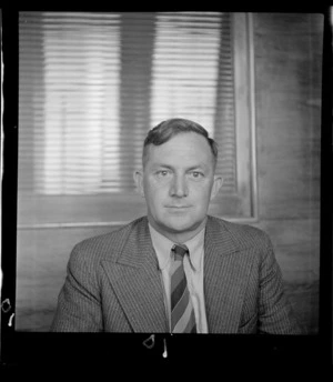 Portrait of Captain A V Jury of Tasman Empire Airways Ltd