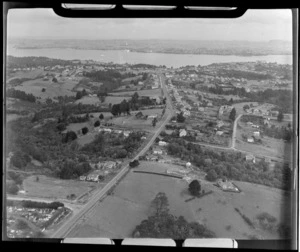 Birkenhead rural residential housing, looking south to the Waitemata Harbour and Auckland City