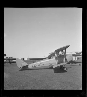 View of Auckland Aero Club's DH Tiger Moth bi-plane ZK-AIS, Mangere Airfield, Auckland