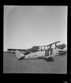 View of Auckland Aero Club's DH Tiger Moth bi-plane ZK-AIS, Mangere Airfield, Auckland