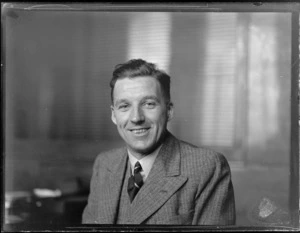 Portrait of Kelvin H Day, Aviation Officer Vacuum Oil Company, Whites Aviation Office, Auckland