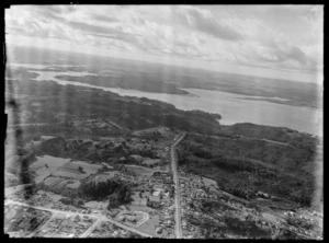 Upper harbour towards Whenuapai and Hobsonville from Birkenhead - [Jeanhette Road?], Auckland