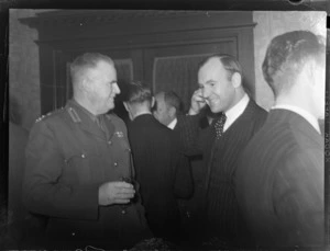 Brigader A B Williams, DSO and Doctor R Chisholm PAA (Pan American Airways) Physician, at a PAA dinner