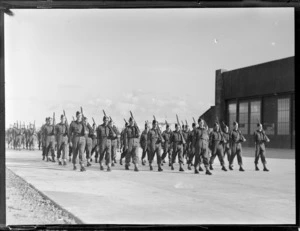 Marching display at Interior Air Force passing-out parade, RNZAF Station, Hobsonville, Auckland