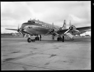 Pan American World Airways Clipper Mandarin, on tarmac at unidentified aerodrome