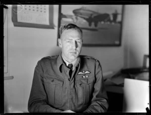 Portrait of Flight Lieutenant JD Brewer, RNZAF, Whenuapai