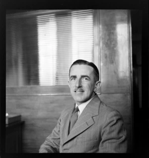 Portrait of Mr H M Denton, Tasman Empire Airways Ltd