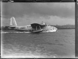 TEAL Short Tasman Flying Boat ZK-AMD 'Australia' on Auckland Harbour, Mechanic's Bay, Auckland City
