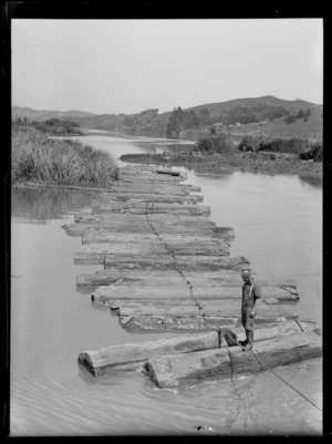 Unidentified "loggie" on Kaipara Harbour, Northland