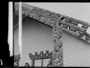 Wharenui (meeting house) at Te Poho o Rawiri marae, Kaiti.