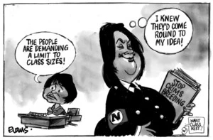 Evans, Malcolm Paul, 1945- :'The people are demanding a limit to class sizes!'. 8 June 2012