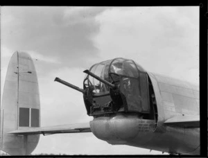 The tail turret of the Avro Lincoln bomber aircraft at Whenuapai Airbase, Auckland