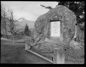 View of the Captain Robert Falcon Scott Memorial Plaque, Queenstown, Central Otago