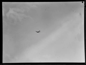 Pan American World Airways Douglas Clipper 'Kit Carson', NC88881, in flight near RNZAF Station, Whenuapai, Auckland
