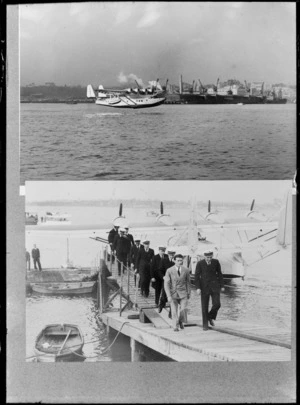 Pan American Airways arrival of Sikosky Clipper (flying boat)