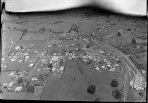 View of the settlement of Tuakau with railway yards and station, South Auckland