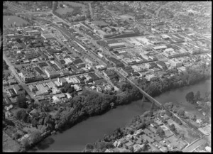 Hamilton city, including Victoria Street, Claudelands Rail Bridge and the Waikato River, Hamilton, Waikato