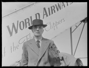 Mr Scott Stevenson, in front of PAWA (Pan American World Airways) aircraft passenger stairs