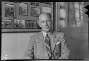 Portrait of Mr Hambrook, Whites Aviation Office, Auckland City