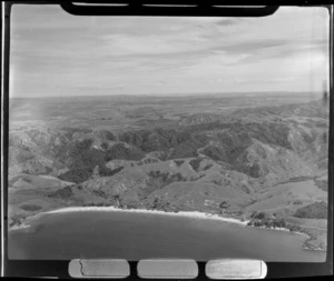 Taurikura Bay and settlement with farmland beyond, Whangarei Heads, Northland Region