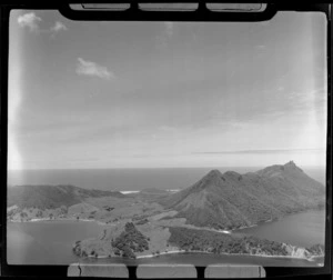 Whangarei Heads with Urquharts and Smugglers Bays, looking to Bream Head and the Pacific Ocean beyond, Northland Region